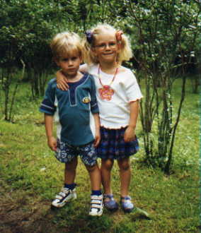 Jerome and Vanessa in the blueberry patch.